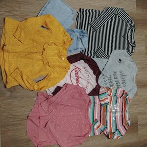 Max Studio Kids Long Sleeve Tees - Yellow, Pink, Striped Variety